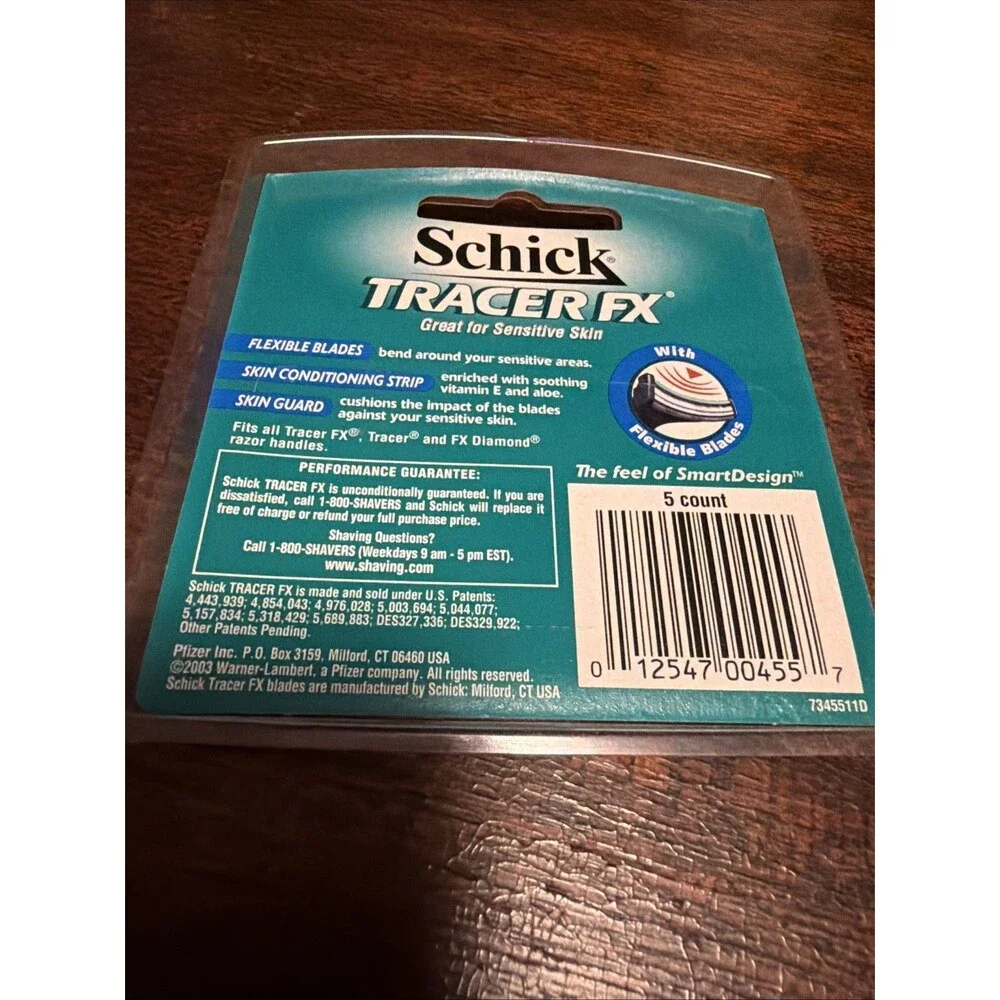 SCHICK TRACER FX BLADES Sensitive Skin, 1 Pack of 5 Cartridges, Discontinued NEW